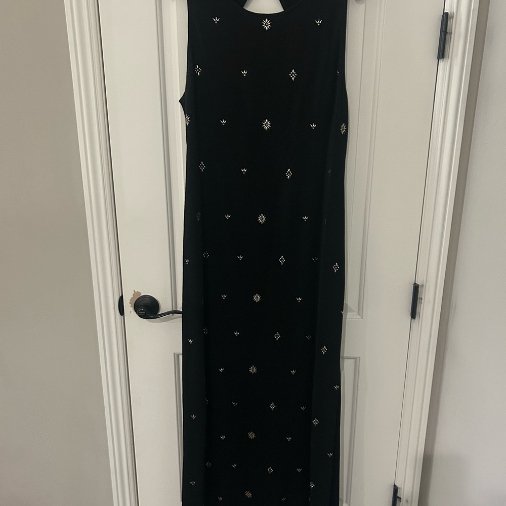 Elegant Black St John Sleeveless Knit Dress 16